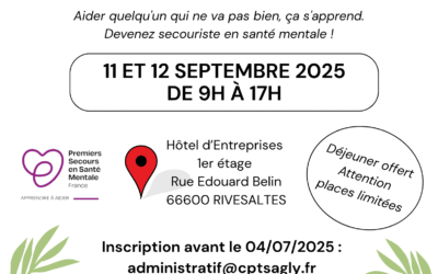 Formation Premiers Secours en Santé Mentale – 11 et 12 septembre 2025