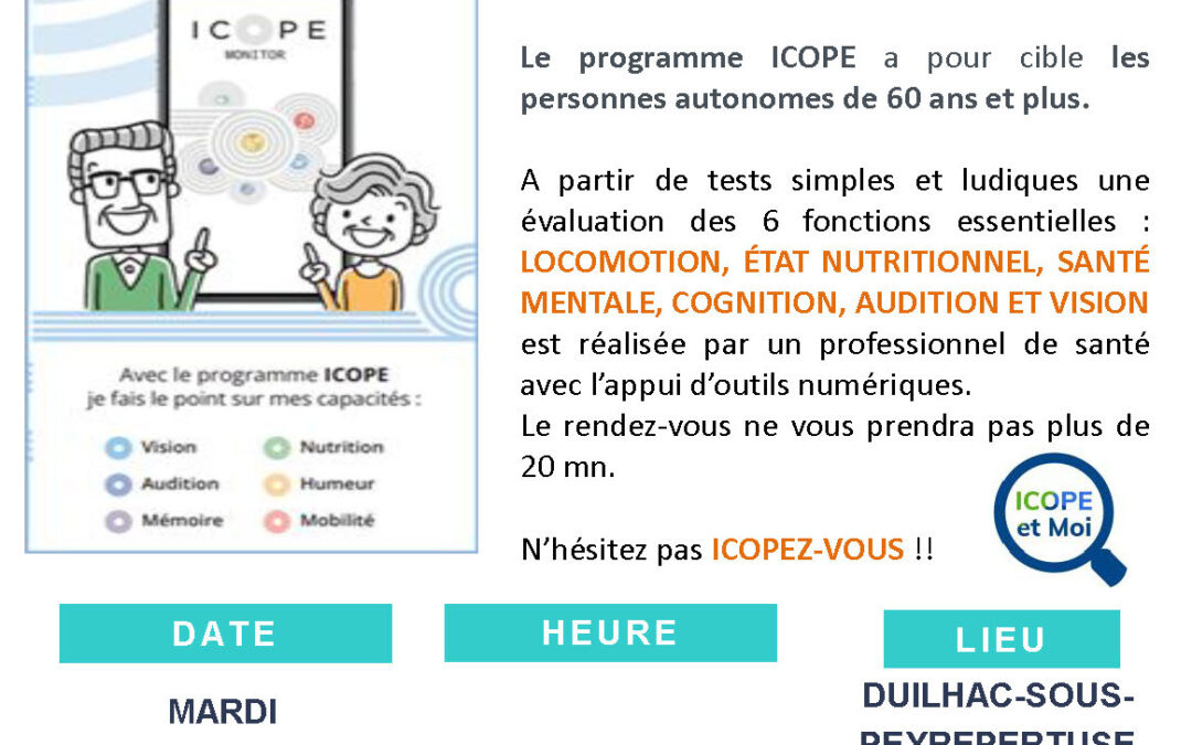 Journée d’évaluation ICOPE DUILHAC S/PEYREPERTUSE